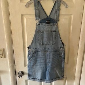 Buffalo Authentic Vintage Women's Blue Denim Overalls Medium Size Shorts.